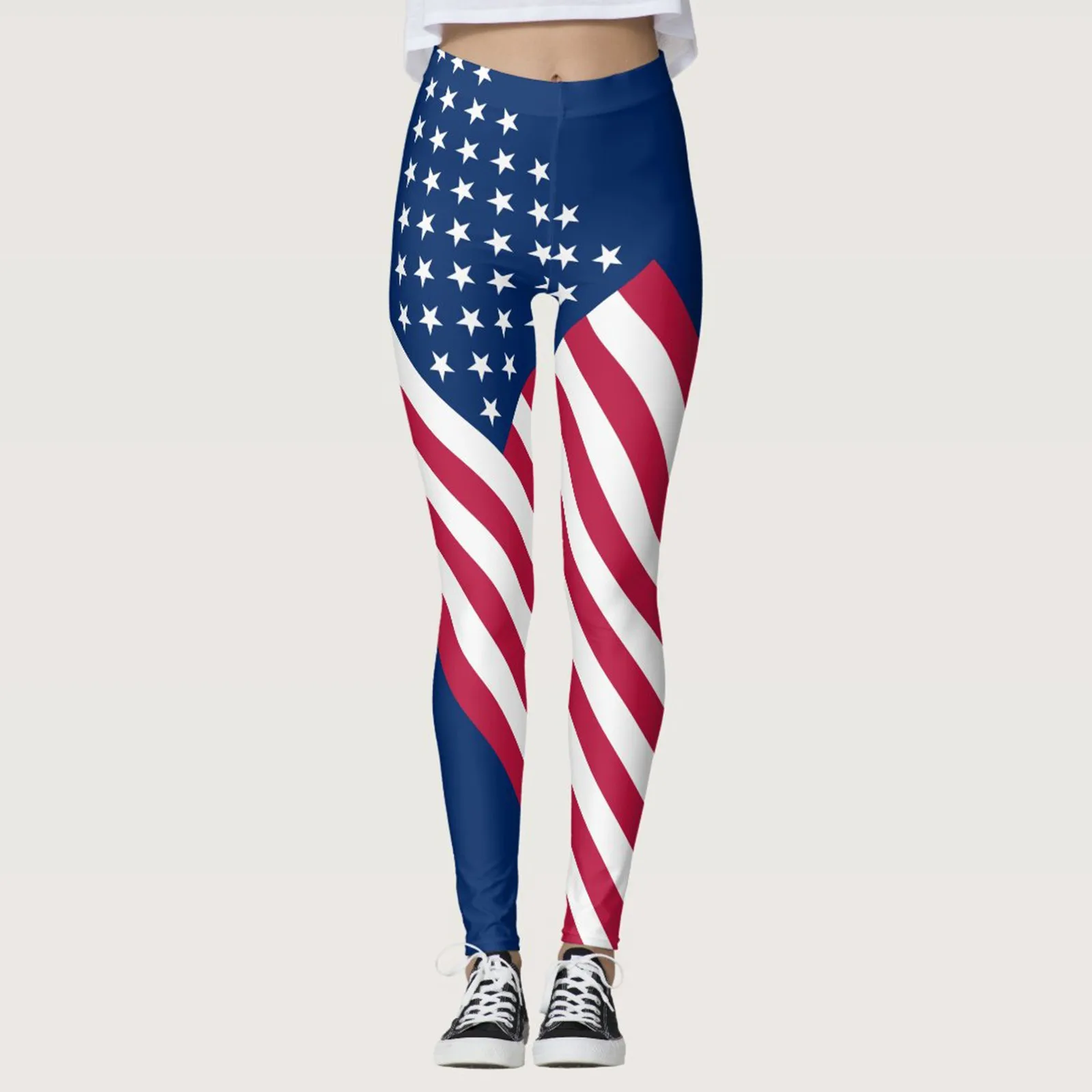 Leggings sportivi con stampa per il giorno dell'indipendenza delle donne pantaloni da Yoga a vita alta attillati lunghi collant Sexy comodi e traspiranti