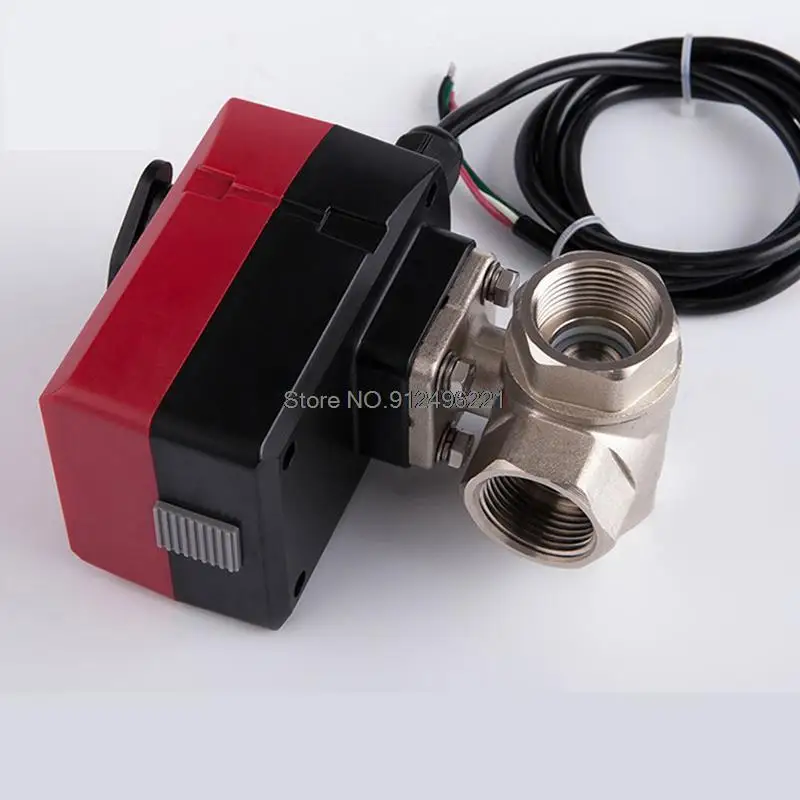 L Type DN20 Three Way Ball Valve Electric Valve Actuators 3-way Motorized Valve Integrated Electric Valve