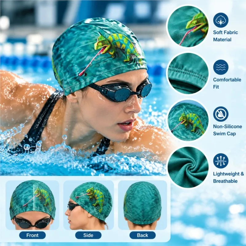 Adult Swim Hat 2 Pack, Reliable Elastic Swimming Cap for Leisure Water Activities, Lightweight, Rich Pattern Selections