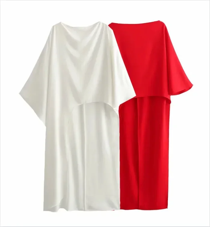 Asymmetric White Woman Blouse Cape Red Long Blouse For Women Streetwear Beach Elegant Blouses Summer Loose Blouses Woman