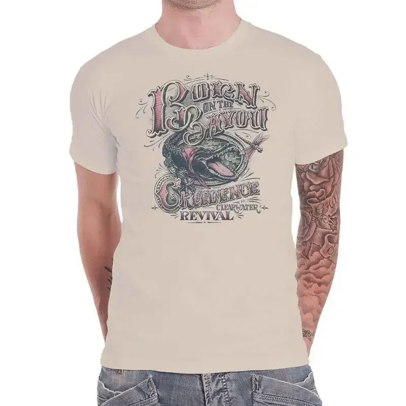 Camiseta Creedence Clearwater Revival Born On The Bayou oficial para hombre color arena
