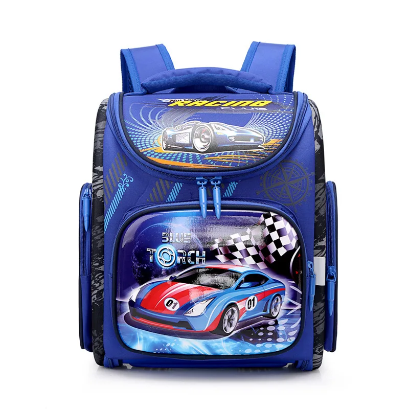 Kids Primary School Backpack Boys Racing Car Orthopedic Knapsack Children School Bags Girls Butterfly Satchel mochila escolar