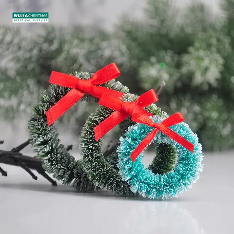 12 पीस क्रिसमस पुष्पमाला धनुष के साथ क्रिसमस ट्री सजावट मिनी डोर माला हैंगिंग आभूषण DIY गुड़ियाघर पेंडेंट शादी नोएल पार्टी के लिए 10 best sales क्रिसमस पुष्पमाला - №8