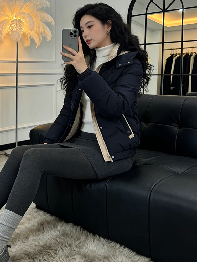 Coreano sle commuter thiened fce forrado ort down jaet casaco de inverno feminino quente e confortável roupas de algodão