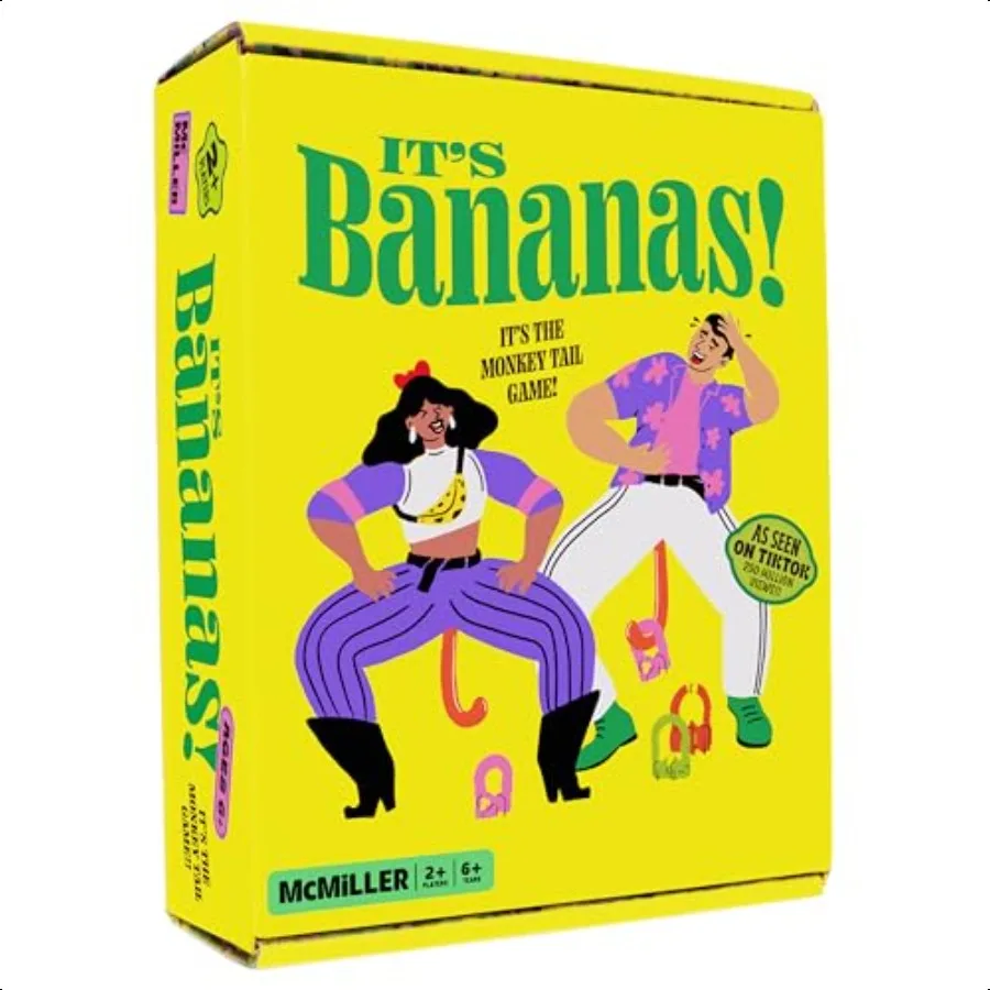 

ILLER ENTERTAINMENT Its Bananas The Monkey Tail Game Funny Family Party Game for Adults Hilarious Gift for Birthday Christmas B