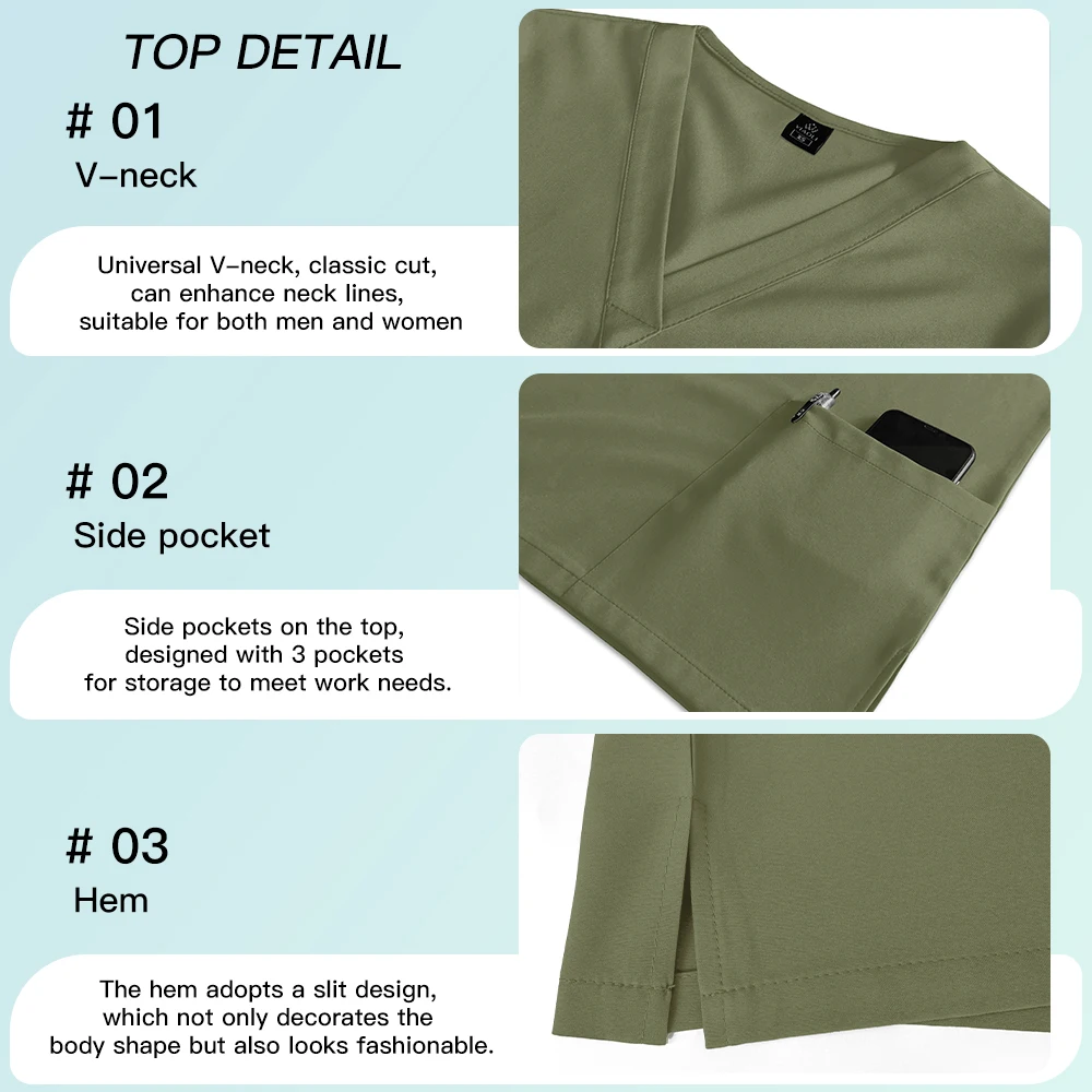 도매가 간호사 유니폼 의료 의사 수술복 세트 여성 병원 간호 액세서리 실험실 수술실 작업복