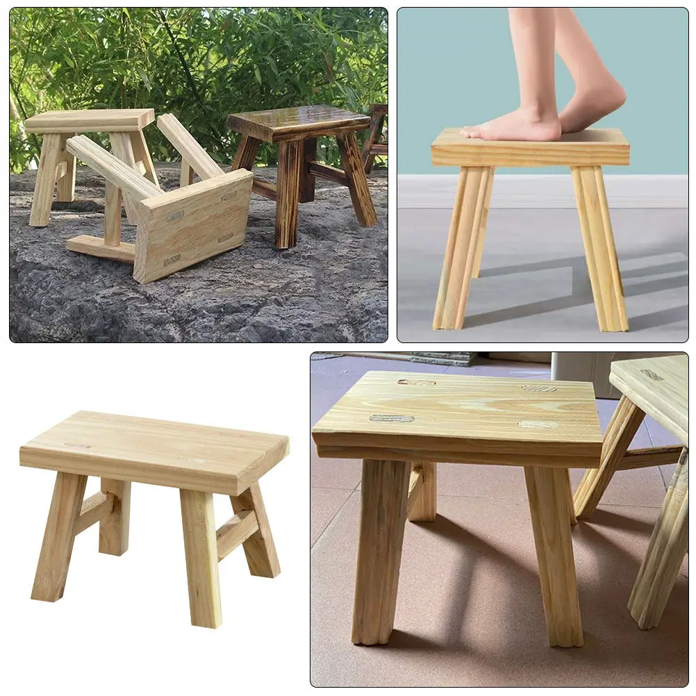 Kids Long Wooden Step Stool Comfortable Low Height for Toilet Training Bathroom Kitchen Toddler Sitting Stool Wooden Stools