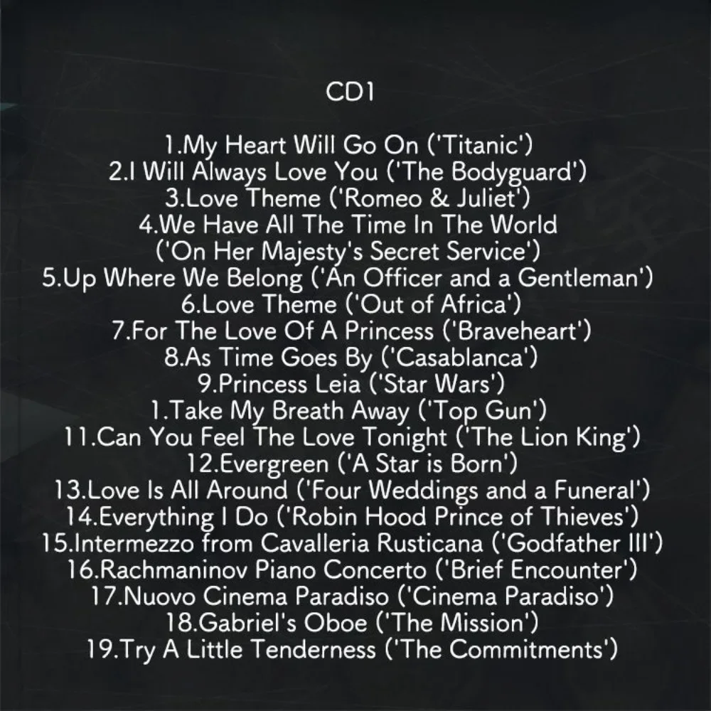 أغاني فيلم كلاسيكي لموضوع الحب 2CD - كبار السن الإنجليزية الغربية الخالدة - مثالية للاستماع والاسترخاء في السيارة #3