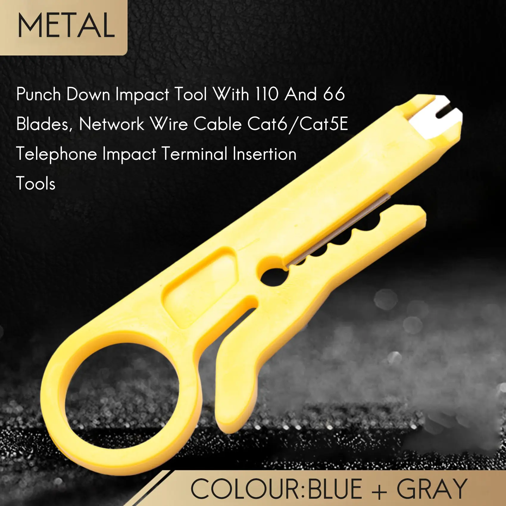 Punch Down Impact Tool With 110 And 66 Blades, Network Wire Cable Cat6/Cat5E Telephone Impact Terminal Insertion Tools