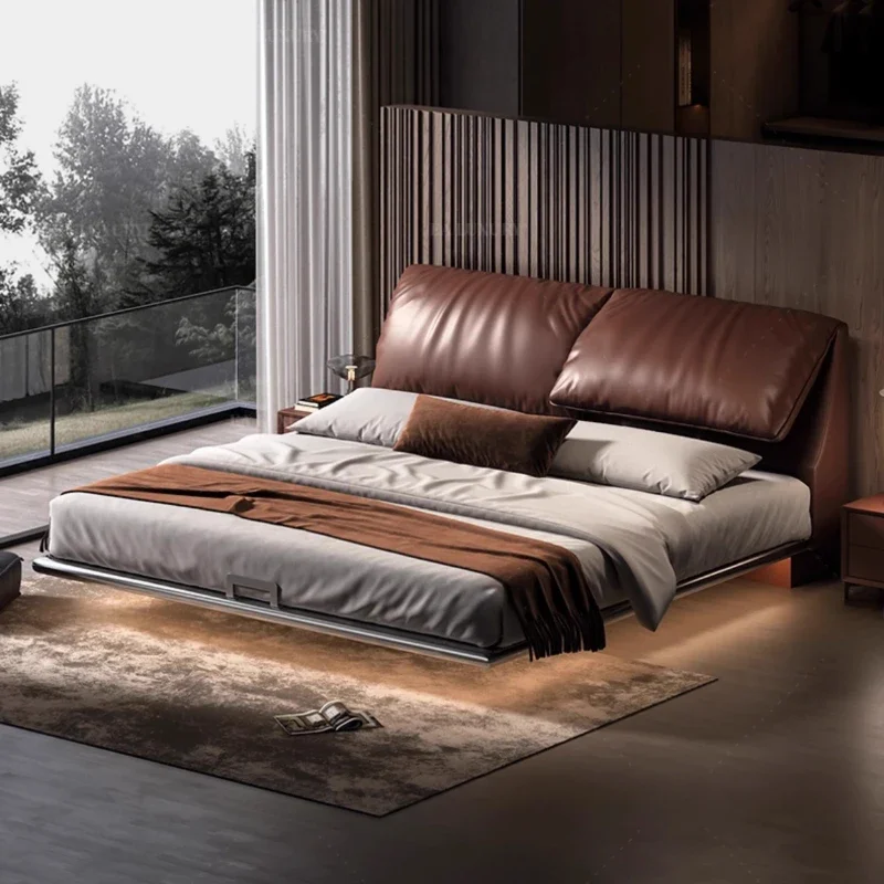 Base de Cama Doble Queen Size de Diseño Moderno para Adultos, de Cuero Suave y Lujoso, 180x200cm, Camas de Dormitorio, Muebles para Recámara