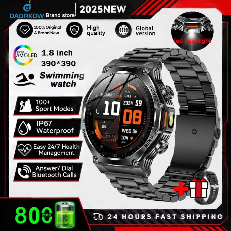 

Новая мода 1,8-дюймовый 390*390 HD-экран SmartWatch 800 мАч Батарея Bluetooth Вызов Монитор сердечного ритма Профессиональный водонепроницаемый