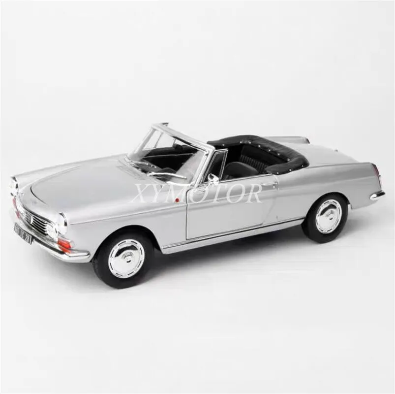 NOREV 1:18 Peugeot 404 Cabriolet 1967, Modelo de Auto Fundido a Presión, Plateado, Regalo de Colección