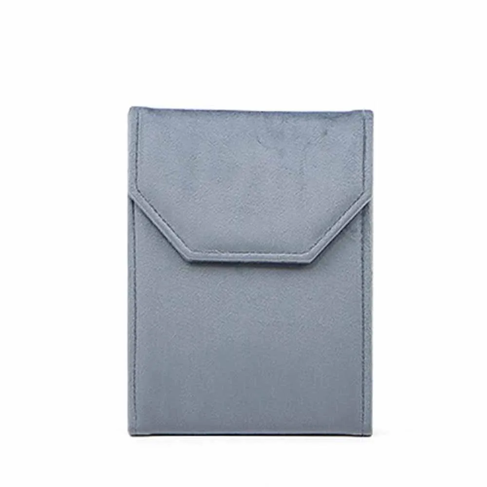 

Velvet Material Velvet Jewelry Pouch Snap Button Closure Soft Lining Necklace Organizer Bag Foldable Design Jewelry Storage Bag