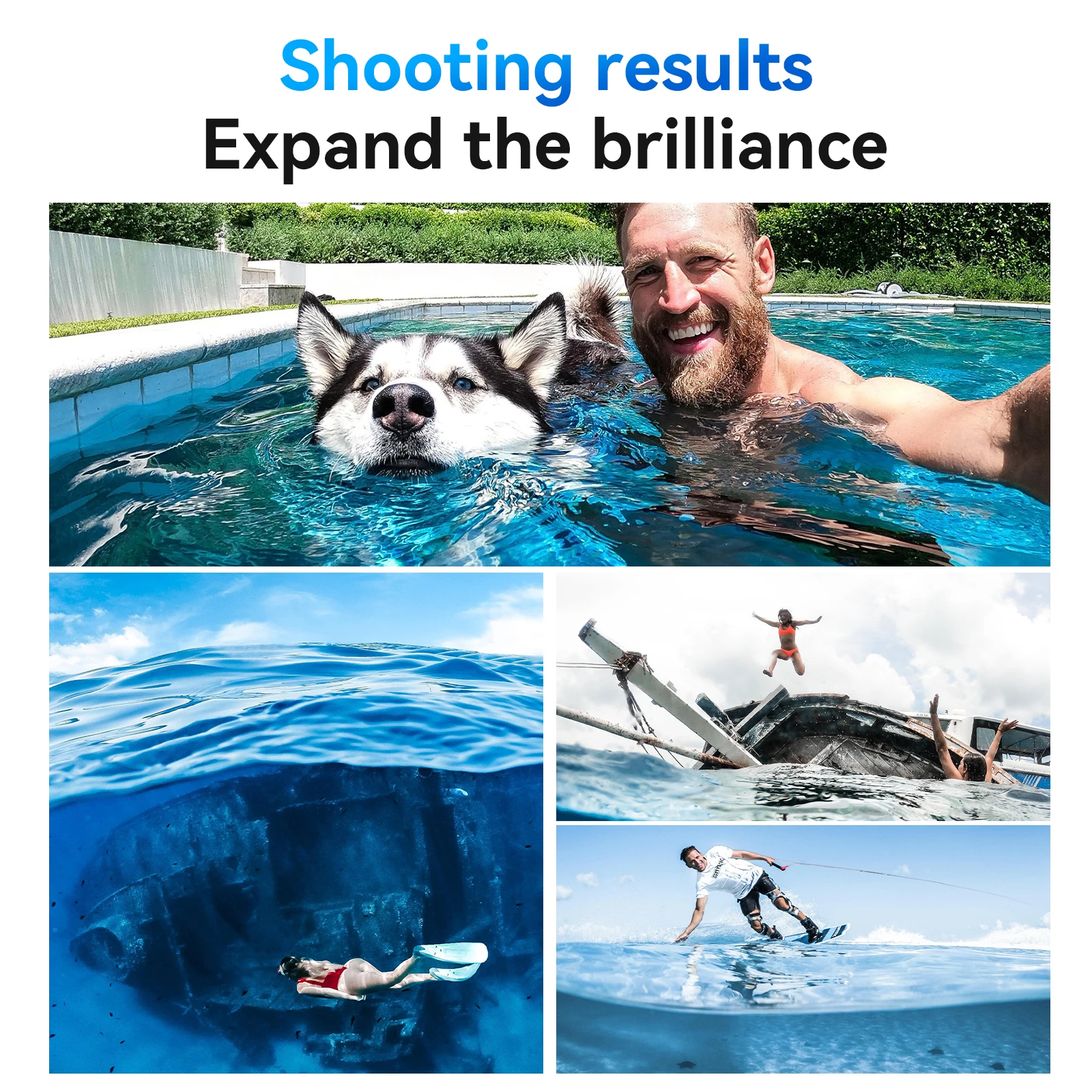 TELESIN الغوص قبة ميناء ل DJI Action 5 Pro 4 3 ل Gopro Hero 12 11 10 9 اكسسوارات مقاوم للماء الإسكان معدات غطس