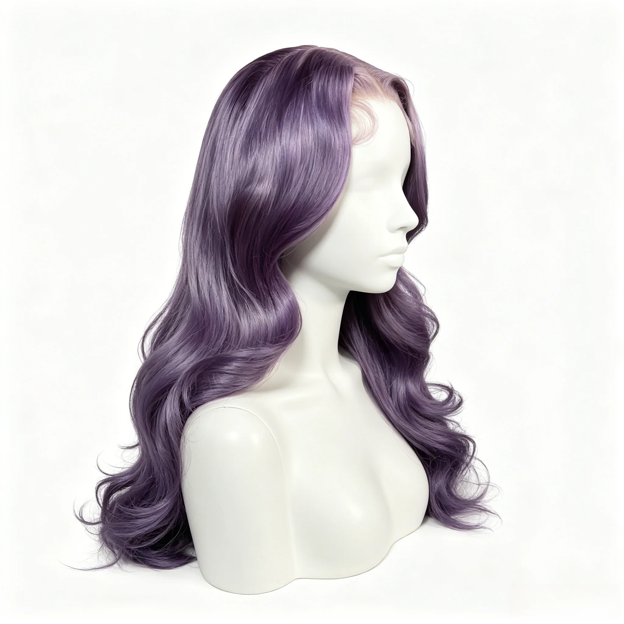 13x6 Ash Purple Body Wave Human Hair Wigs Pre Plucked 250% Density Transparent Colored 13x4 Lace Frontal Wig Wigs For Women