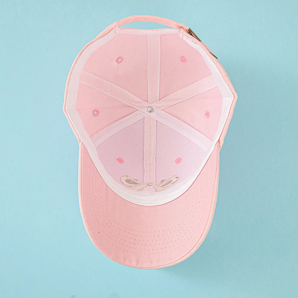 Modische Baseballkappe mit gesticktem Schleifenmuster, Sonnenschutz-Freizeit-Baseballkappe, neue trendige und hochwertige Mütze, geeignet für Damen. – Detail 16