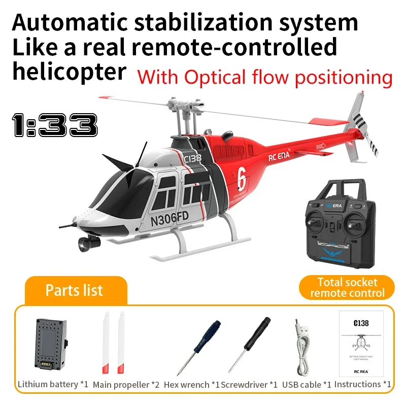 Upgrade C138 RC Helicopter 1:33 Simulation Airplane 4CH Gyro Altitude Hold Remote Control Helicopter Plane Toys for Adult Kids