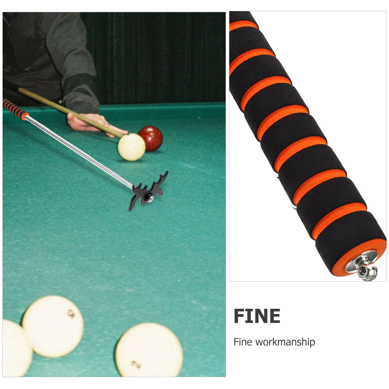 

Billiard Cue Stand Pool Stick Rest Billiards Metal Snooker Bridge for Table Eva Supplies
