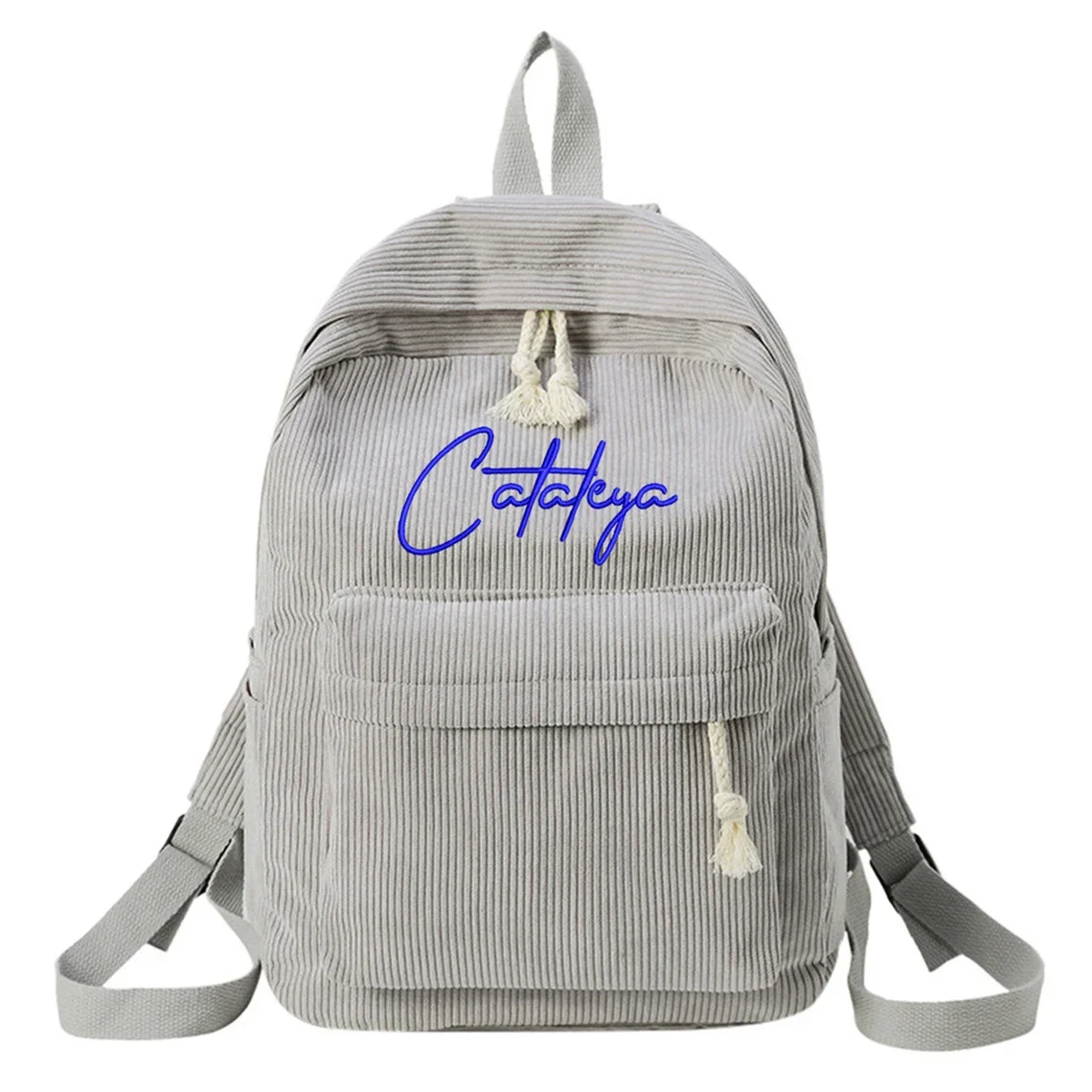 Custom Name Corduroy Backpack: Personalized Embroidered School Bags for Kids and Toddlers