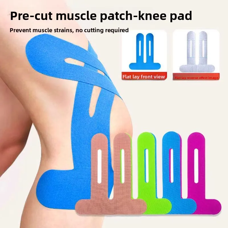 Bande de kinésiologie prédécoupée pour le soutien musculaire, le genou, la course, le fitness, le soulagement de la douleur, respirante, imperméable, facile à déchirer