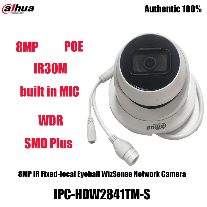 

Dahua New 8MP IPC-HDW2841TM-S POE Eyeball WizSense Network Camera H.265 IR30M WDR With Built-in MIC SMD Plus CCTV Monitorin