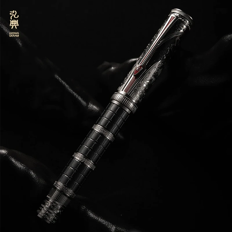 Stylo plume à piston 14-dian D5 Qin, série ociasty, extra fin, pointe de couteau longue, écriture rétro exquise, cadeau gravé