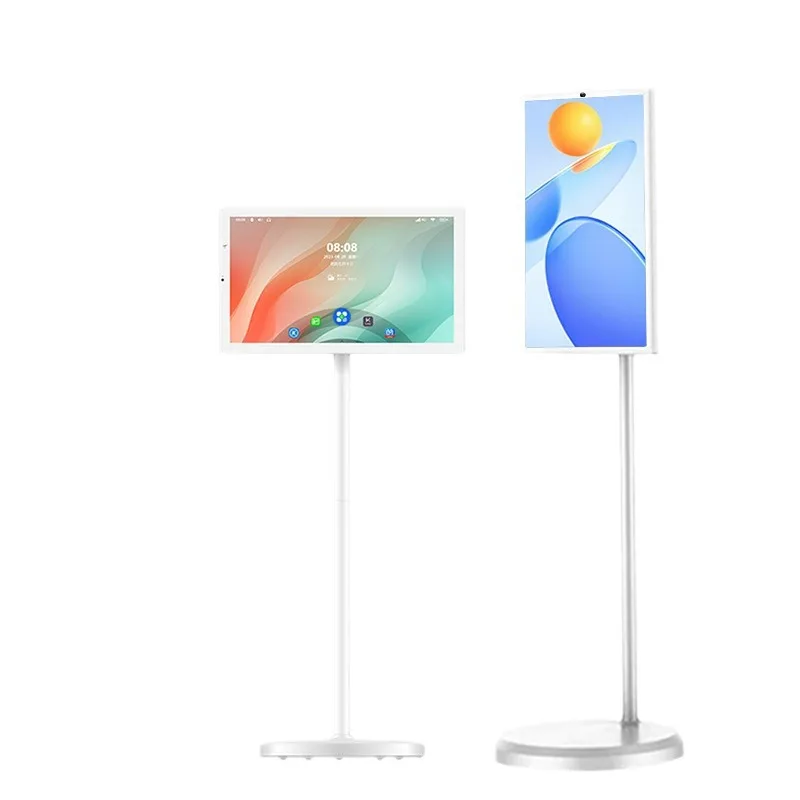 

24 Inch Mobile Smart Screen Smart TV Wireless Projection Live Streaming All-in-one Touchscreen Bestie Machine White Cabinet