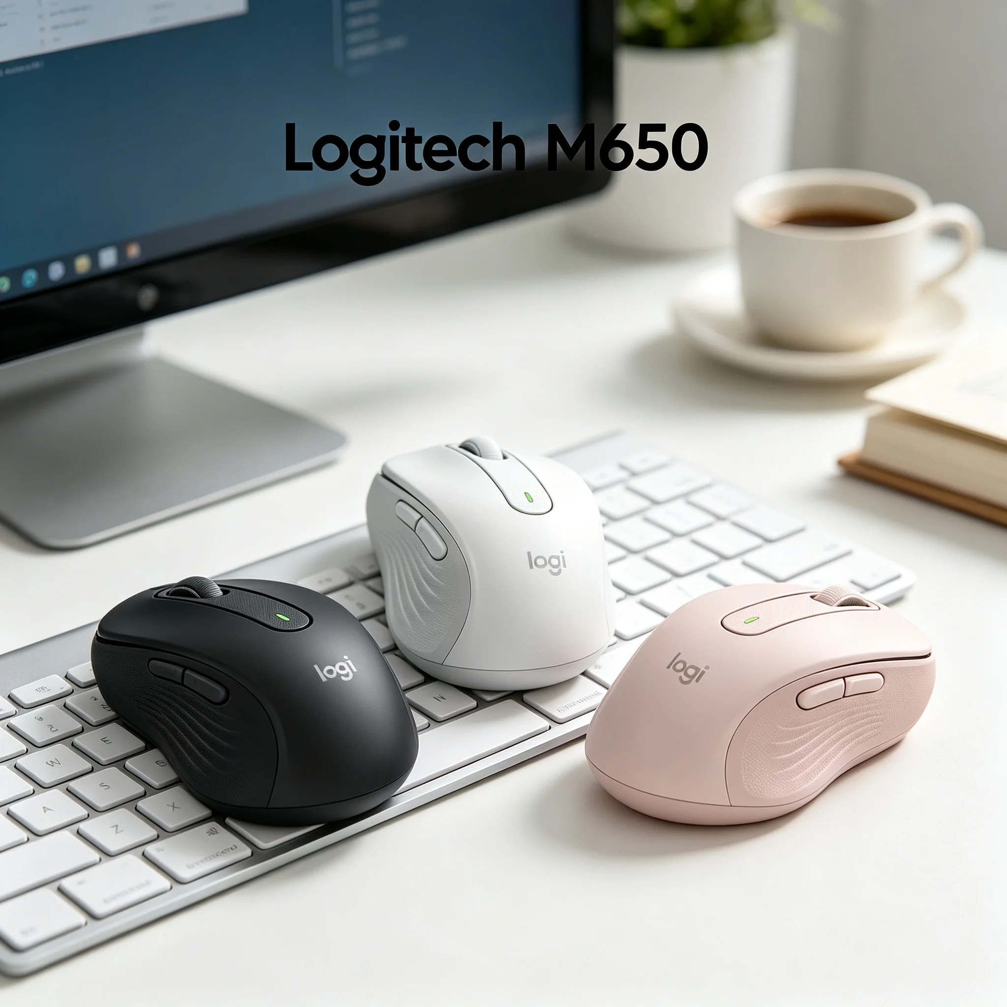 Logitech Signature M650 Wireless Bluetooth Mice SmartWheel Auto Switch Scroll Silent Click Technology 4000DPI Optical Tracking M