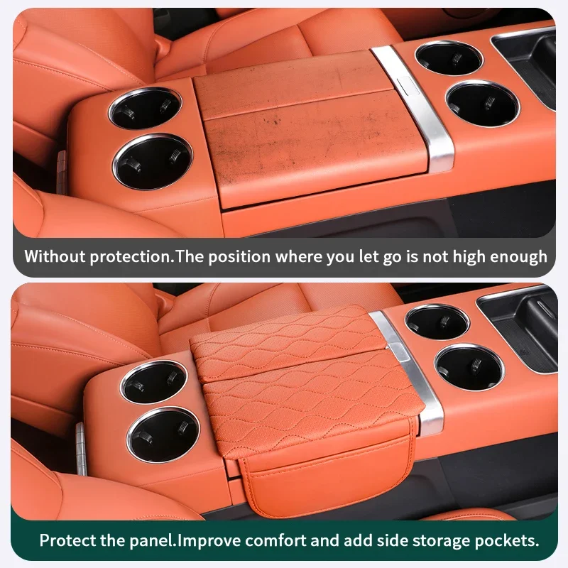 For LiXiang 2022-2024 L6 L7 L8 L9 Armrest Box Heightening Pad Panel Dirty Protection Sleeve Cover Organizer Bag Car Accessories