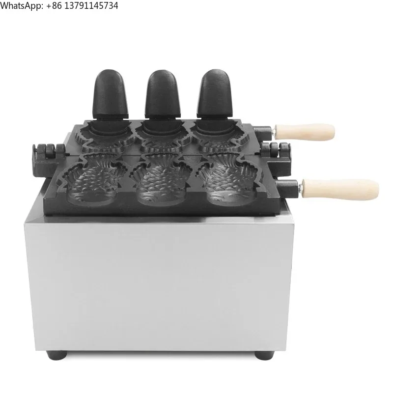 

Commercial 3 pcs Ice Cream Fish Shape Cake Waffle Cone Machine Nonstick Electric electric Open Mouth Taiyaki Maker for Snack