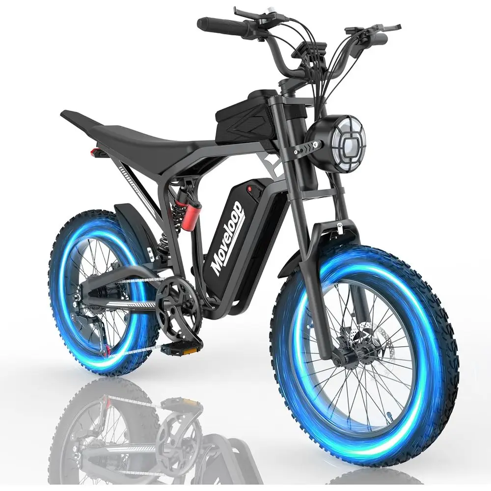 

High-Power 48V Electric Mountain Bike with 15.6AH/20AH Battery, Up to 35MPH, 80 Miles Range, 7-Speed, UL 2849 Certified