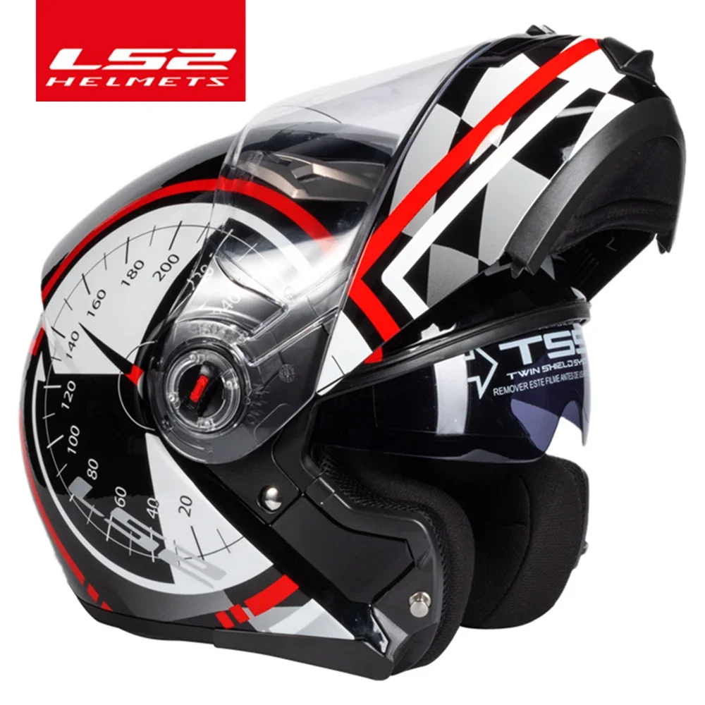 

Men Women LS2 FF370 Flip Up Motorcycle Helmet LS2 Dual Lens Modular Helmets with Sun Visor Casco Moto Capacete CE Certification