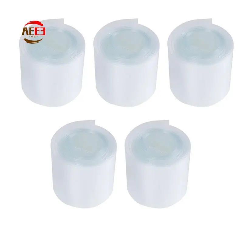 AEE3-5 Pcs 2M 43Mm 27Mm Dia PVC Heat Shrink Tubing Clear For 1 X 26650 Battery