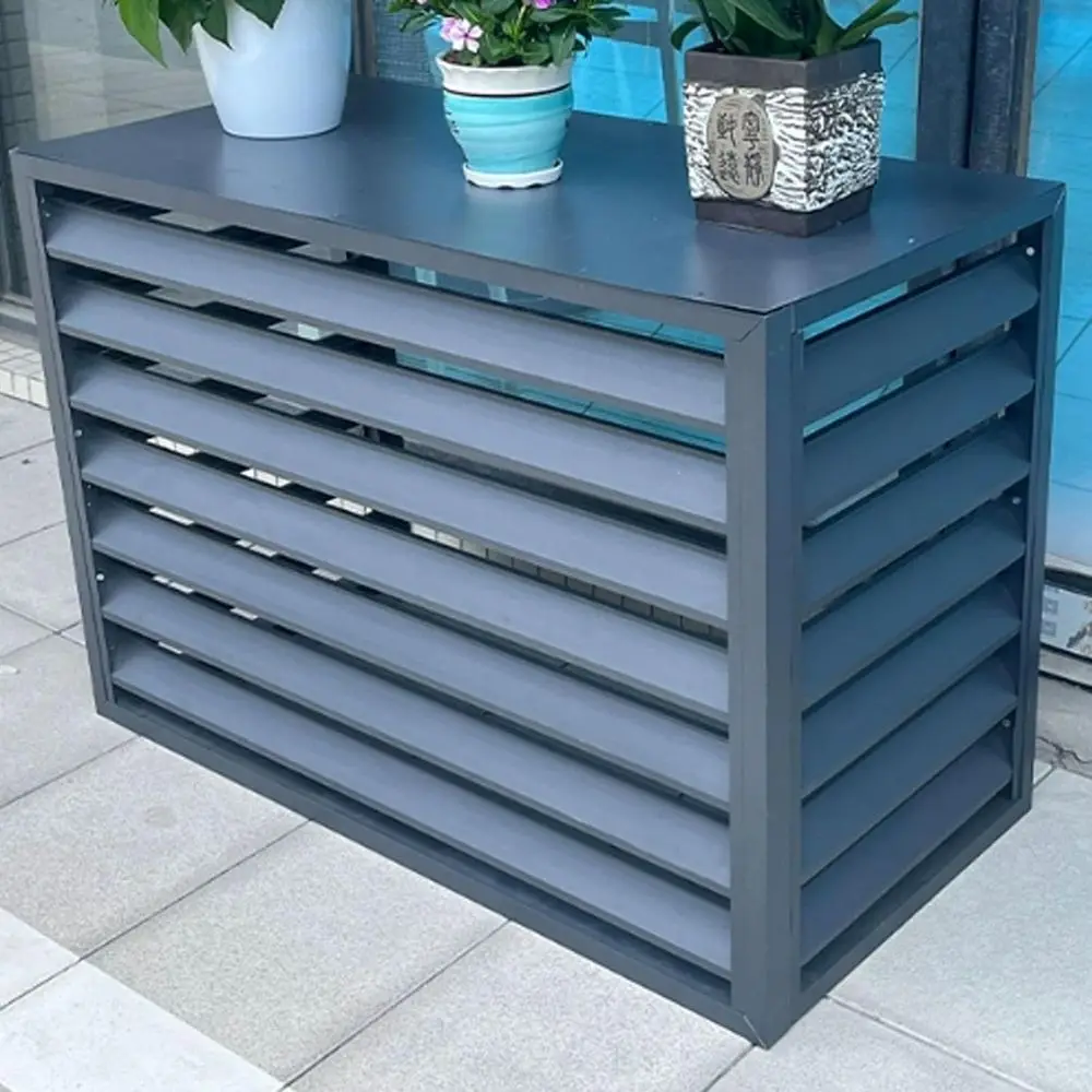 

Gray Outdoor AC Unit Cover for Mini Split Systems - Noise Reduction & Weather Protection