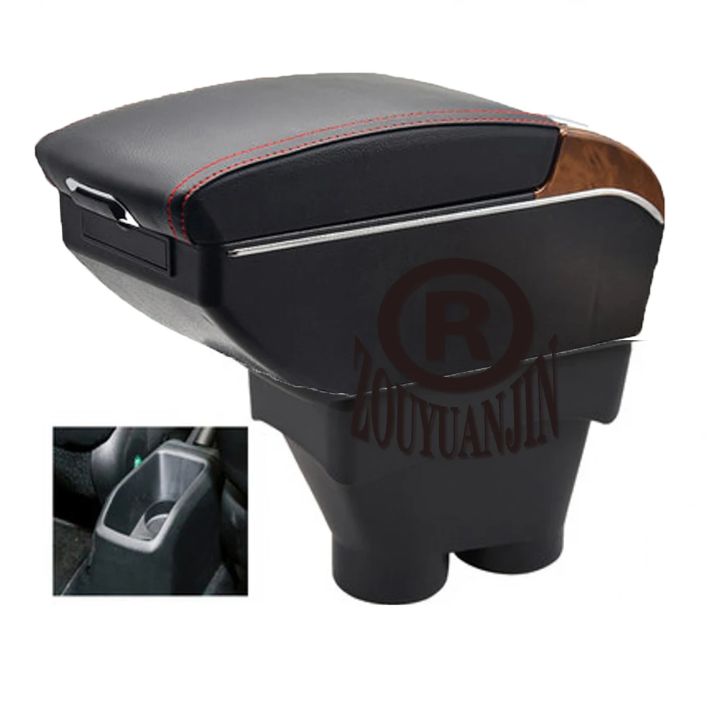 

For Peugeot 208 Armrest Box Elbow Rest Center Console Storage with Phone Charging USB Interface Cup Holder