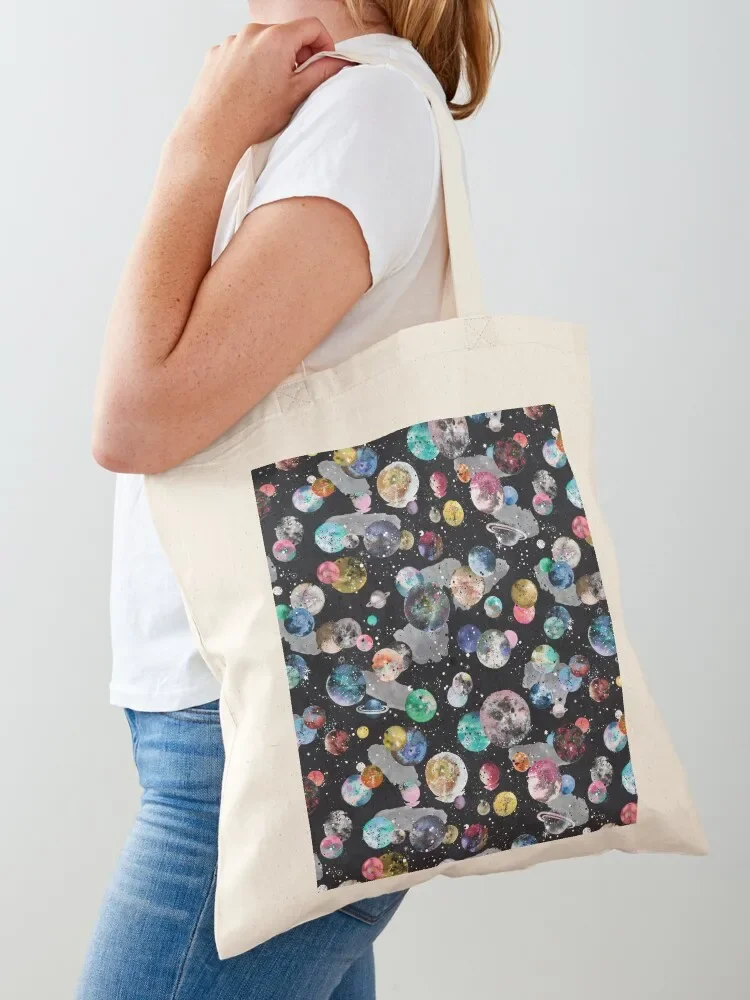 Planets Space Constellations Black Tote Bag Big bag women Woman shopper bag shopper women