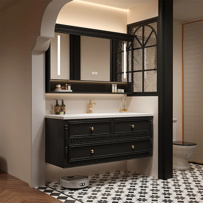 Armadietto da bagno retrò francese Decorazioni salvaspazio Divisioni Armadio Vanity Cucina Display Archivadores Mobili per la casa