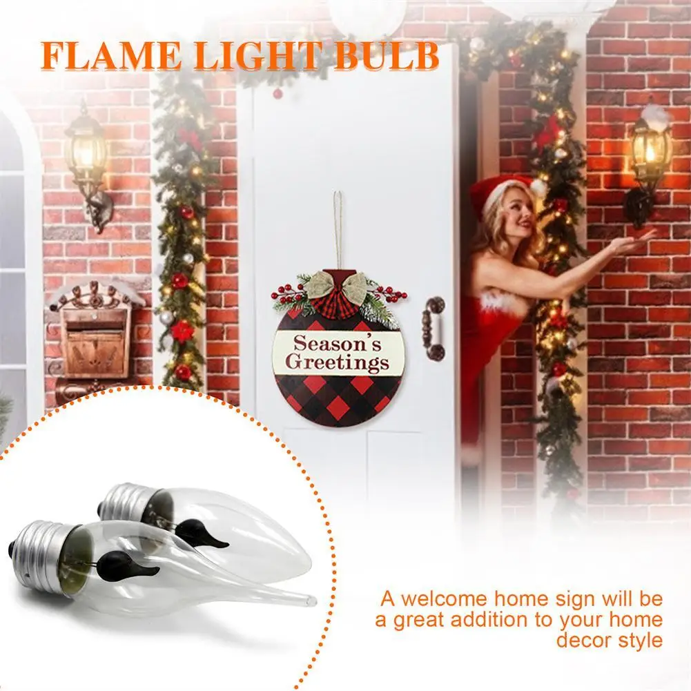 E27 E14 Flame Light Bulb Flame Effect Flicker Candle Light Bulb Home Decoration Emulation Fire Lighting Vintage 220V Candle Bulb