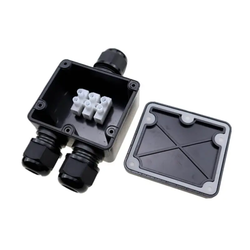 Three-Way IP68 Waterproof Junction Box FSH712 Y-Shaped Sealable Cable A1 Set (5-9Mm Sealing Ring + PA10 Terminals Screws)