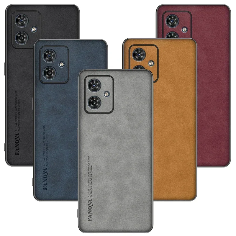 Frosted PU Leather Cover Matting Anti-Shock Hard Skin Case For Moto G55 5G