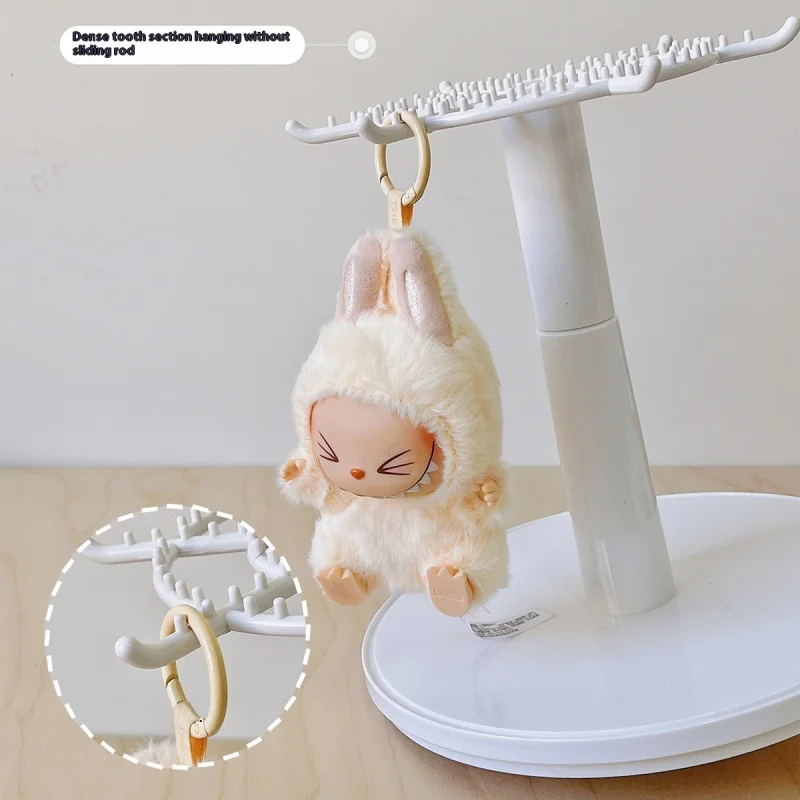 Boîte d'exposition de pendentif Labubu, poupée Labubu transparente rotative, boîte aveugle faite à la main, présentoir de rangement, ornements décoratifs