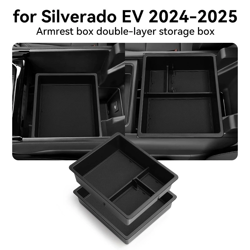 

For Chevrolet Silverado EV/Sierra EV Car Armrest pad Storage Box Center Console Multifunctional Organizer Tray Car Accessories