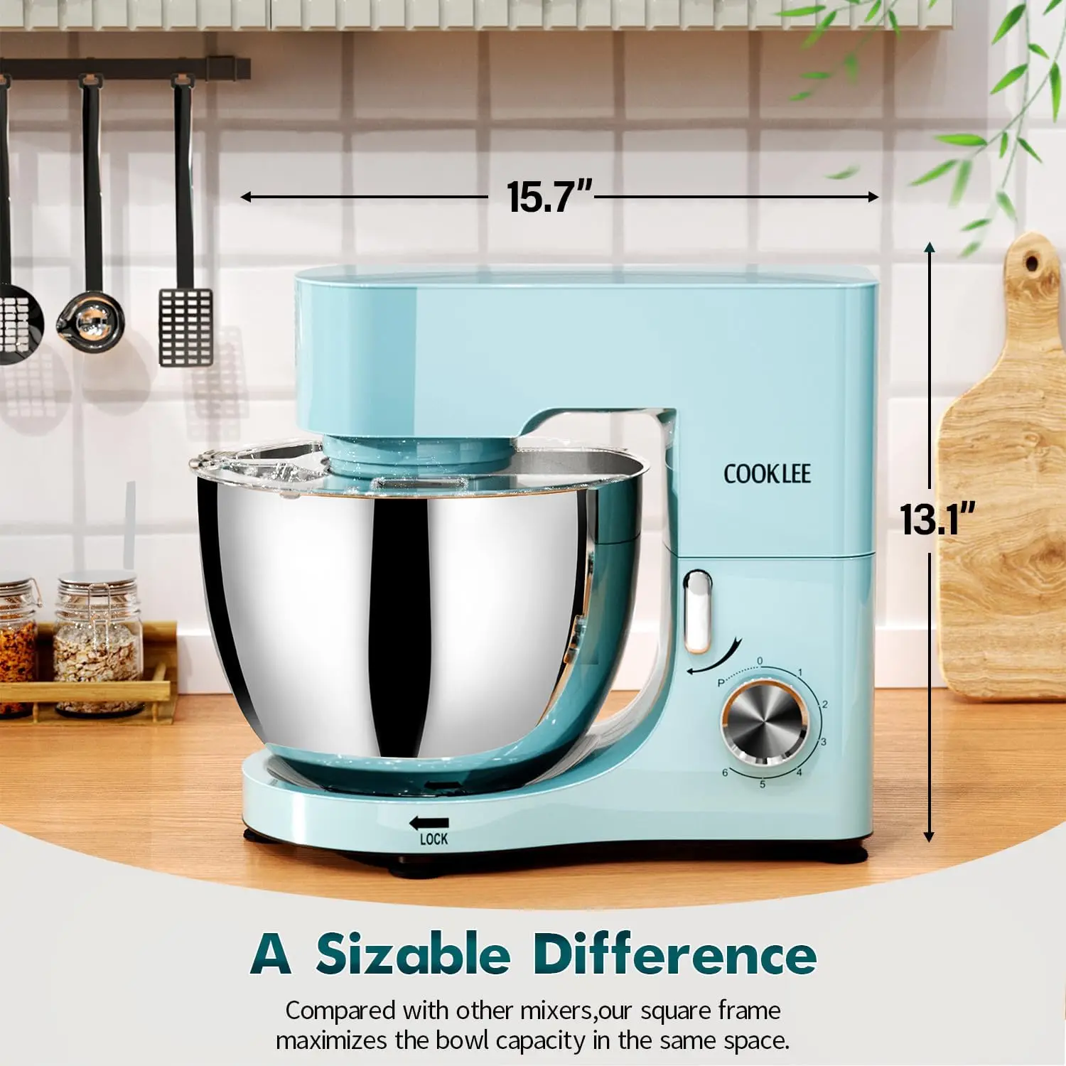 خلاط كيتشن إيد بسعة 9.5 لتر 660 وات مع خطافات عجين ومضارب آمنة للاستخدام في غسالة الأطباق للخبز والطبخ