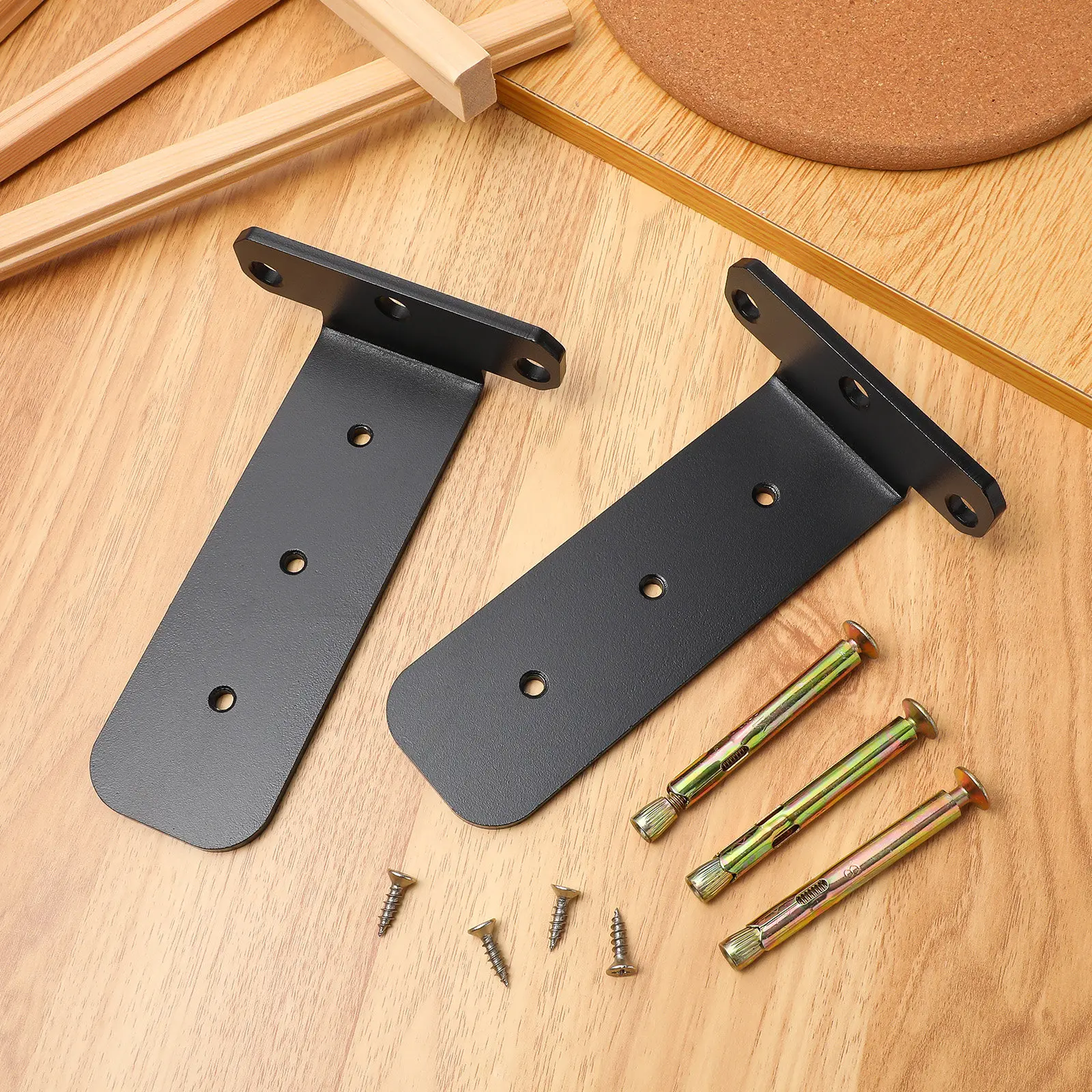 Heavy Duty Triangle Shelf Brackets 4 Pack Metal Floating Shelf Supports for Kitchen Bathroom Living Room