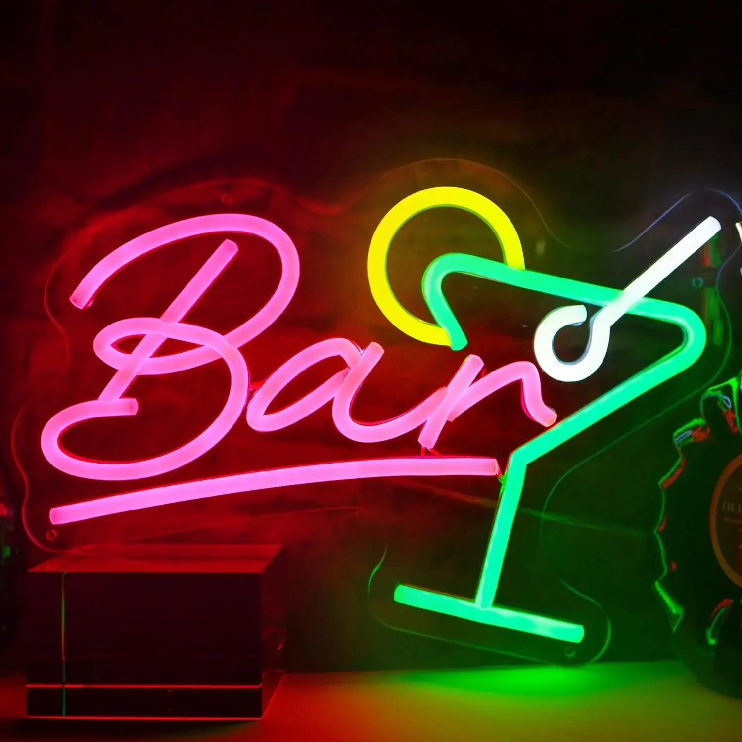 Bar Open Neon Sign USB LED Cocktails Neon Light for Beer Bar Coffee Cafe Home Pub Man Cave Stores Hotel Party Restaurant Decor