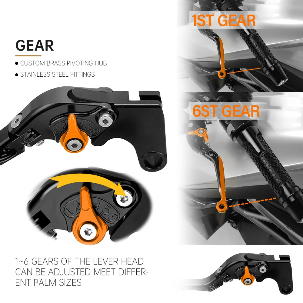 For KTM 790 Duke 2017-2022 2023 2024 2025 DUKE790 Adjustable Aluminium Brake Clutch Lever Handle Grips Motorcycle Accessories