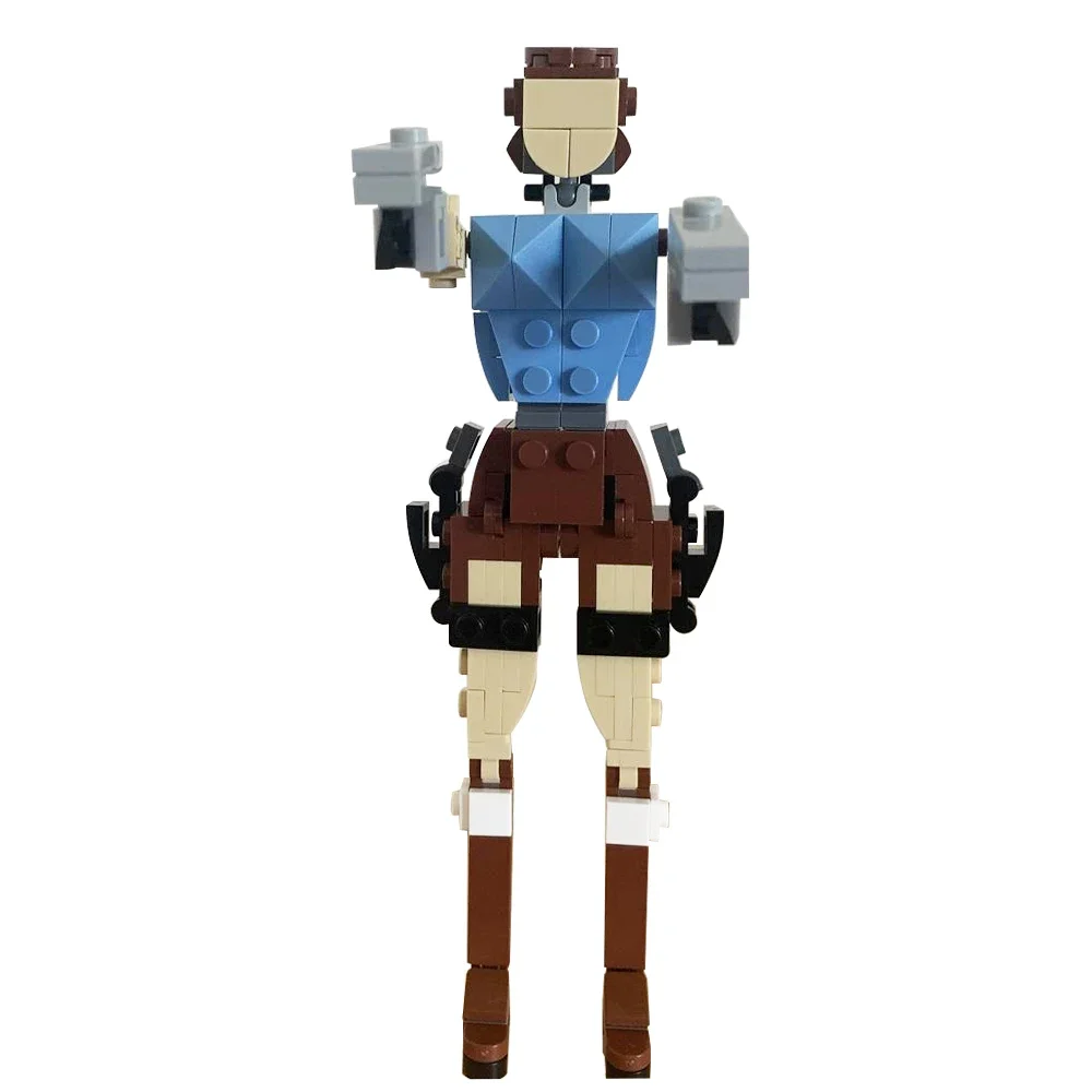 Gobricks MOC Tombed Raiders-Lara Croft Brickheadzs Game Character Building Block Set Female Warrior Adventure Model Brick Gift