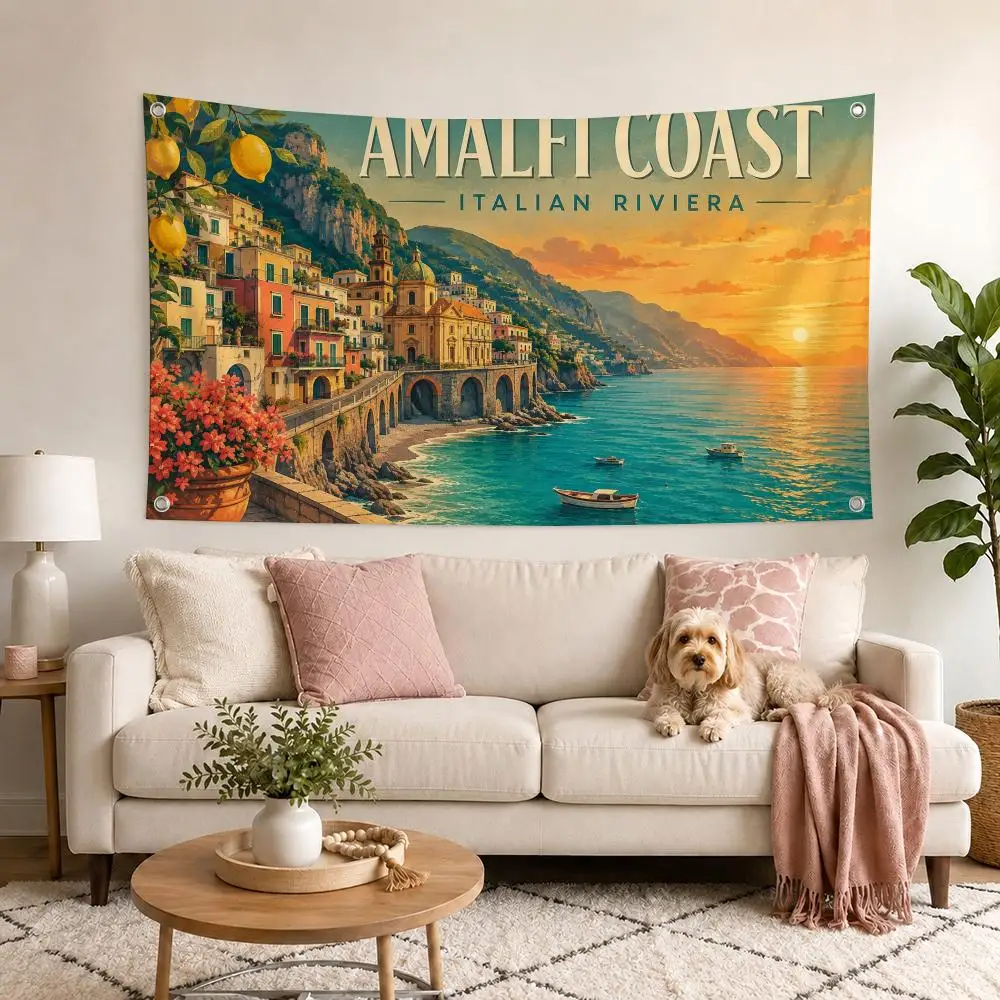 Italian Heritage City Travel Collection Decor Garage Flags for Bedrooms Outdoor Decor Tapestry Flaga Advertising Barber Shop