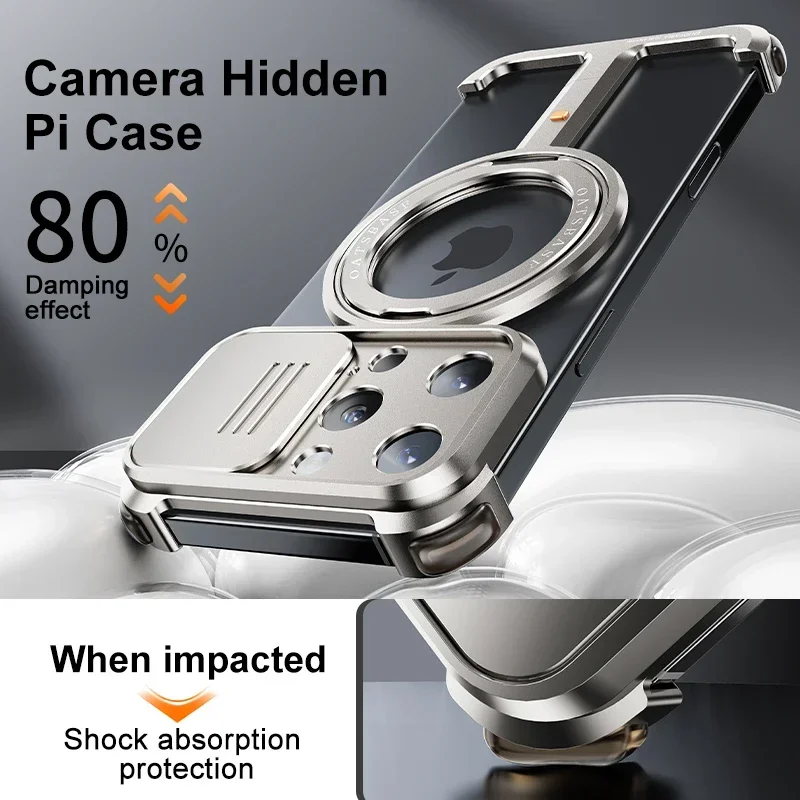 Oatsbasf Magsafe Magnetic Phone Case for iPhone 16 15 Pro Max w/ Camera Cover Shockproof Phone Bumper Wireless Charging Case
