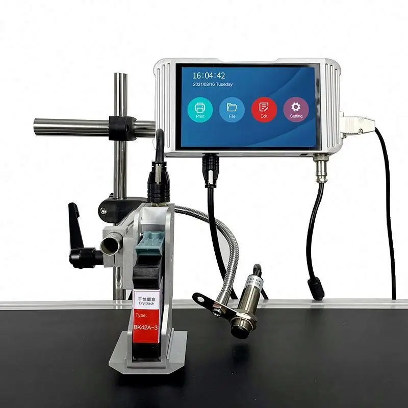 Codificatore a getto d'inchiostro per bottiglie Macchina da stampa con numeri di serie Inch Tij Ink Stampante da un pollice senza chip Lotto Base per bottiglia Sacchetto di plastica in vetro